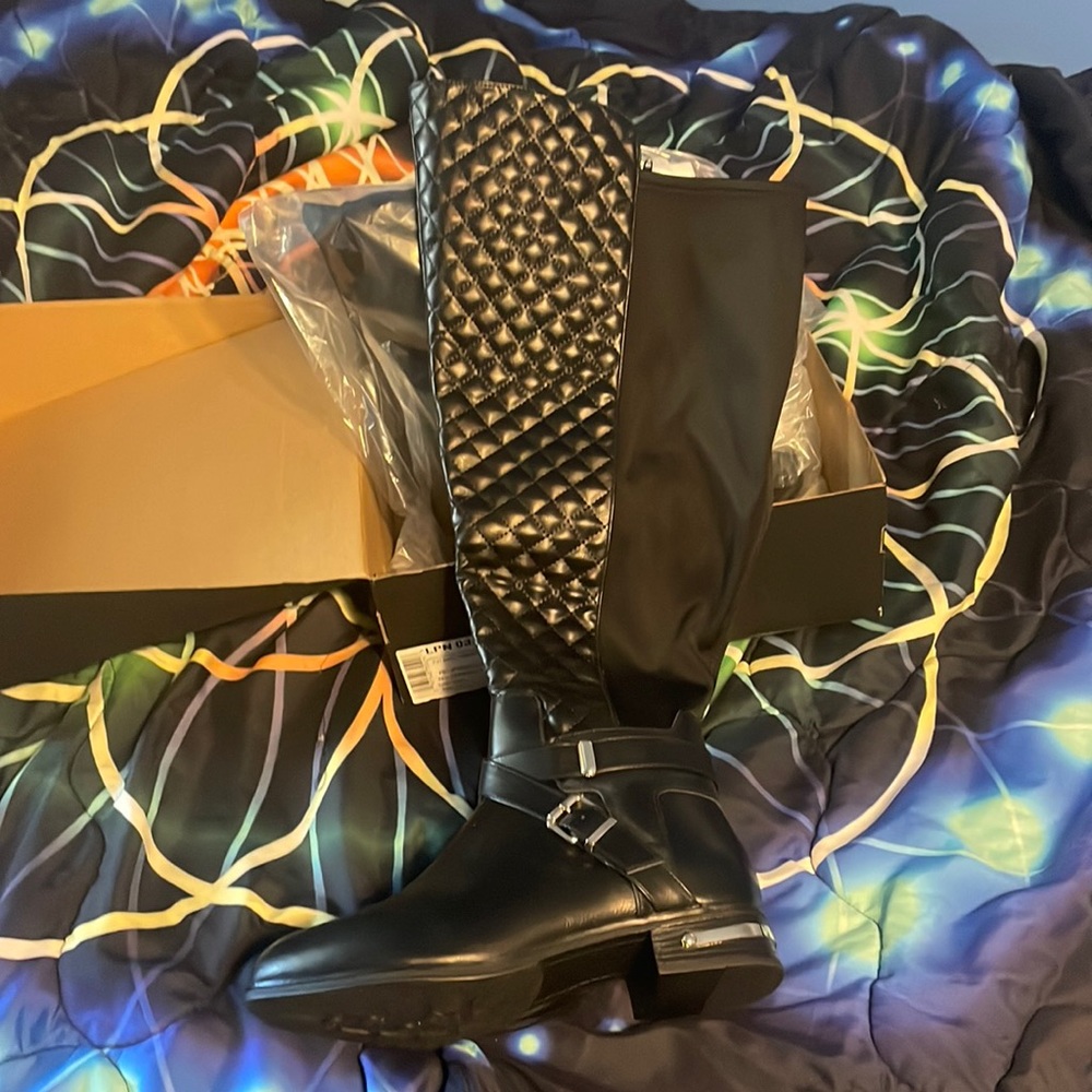 7.5 Over the Knee Black Wide Calf Boots